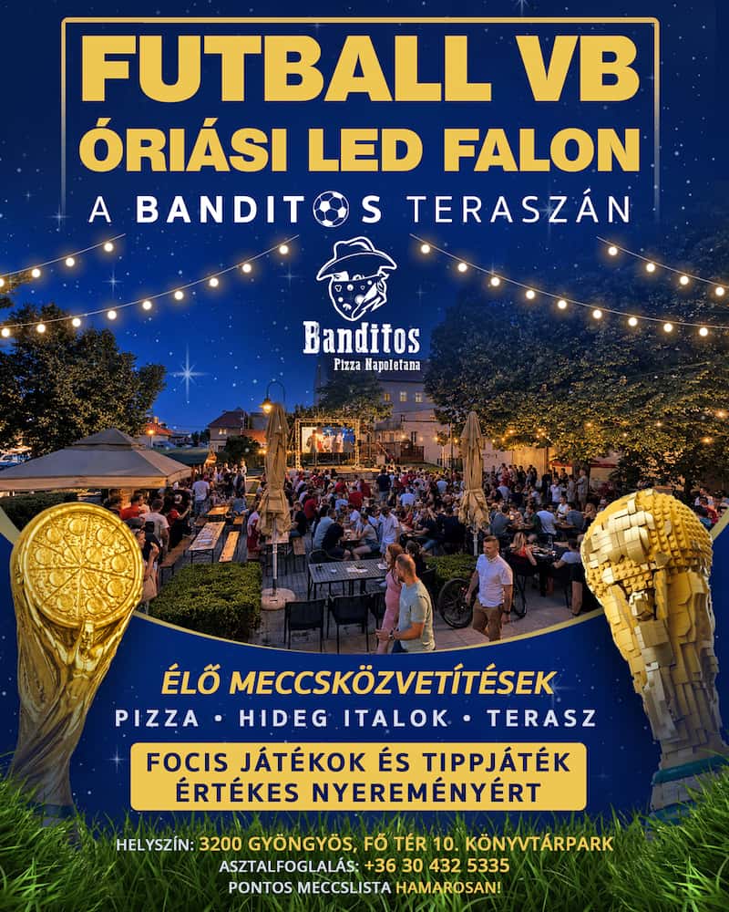 Foci VB 2026 Óriás LED fal Futball Világbajnoskság sport pizza nápolyi pizza banditos gyöngyös blog cikk